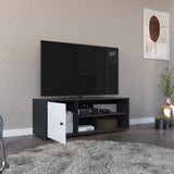 Rack de TV Noah Wengue y Blanco 120x44cm para TV Hasta 55" Pulgadas con Cinco Compartimientos - MUEBLES DE TV | Bylmo