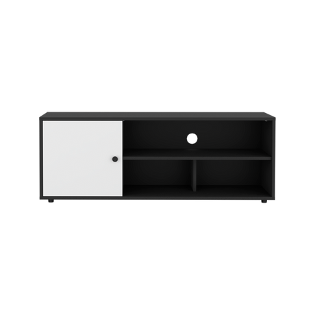 Rack de TV Noah Wengue y Blanco 120x44cm para TV Hasta 55" Pulgadas con Cinco Compartimientos - MUEBLES DE TV | Bylmo