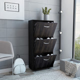 Zapatero Campora Nogal y Wengue 55x116.6cm Vertical de Tres Niveles para Dieciocho Pares - ZAPATEROS | Bylmo