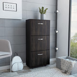 Zapatero Campora Nogal y Wengue 55x116.6cm Vertical de Tres Niveles para Dieciocho Pares - ZAPATEROS | Bylmo