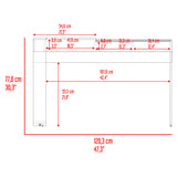 Tocador Maggie Blanco y Cotta 120.3x77cm 0 de Dos Puestos con Espejo y sin Sillas - TOCADORES | Bylmo
