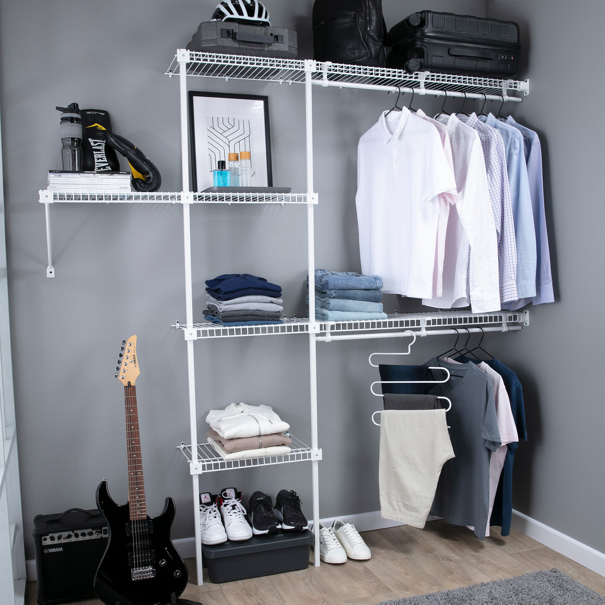 Closet Basic Blanco 250x200cm con Seis Compartimientos y con Colgadero de Ropa - CLOSETS | Bylmo