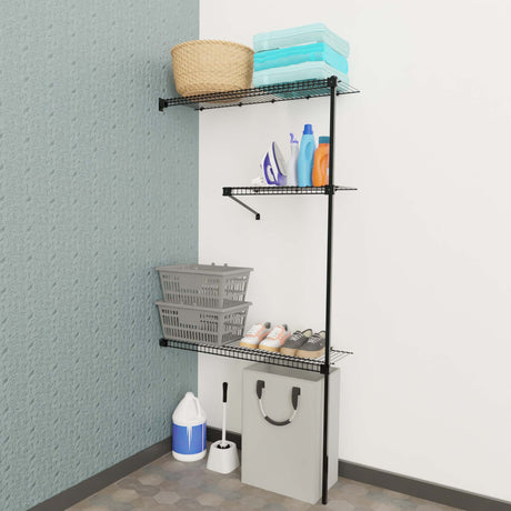 Closet Eco Negro 160x200cm con Tres Compartimientos - CLOSETS | Bylmo