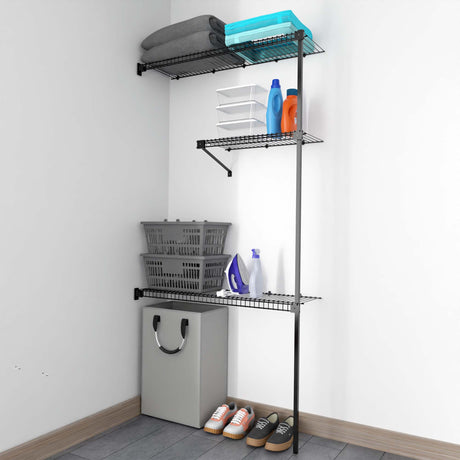 Closet Eco Negro 160x200cm con Tres Compartimientos - CLOSETS | Bylmo