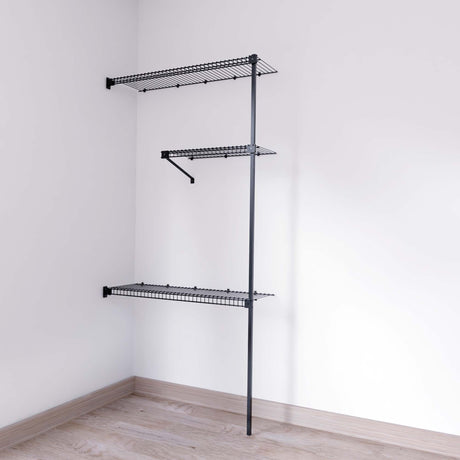 Closet Eco Negro 160x200cm con Tres Compartimientos - CLOSETS | Bylmo