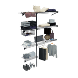 Closet Junior Negro 150x200cm con Un Cajón y con Cinco Compartimientos - CLOSETS | Bylmo