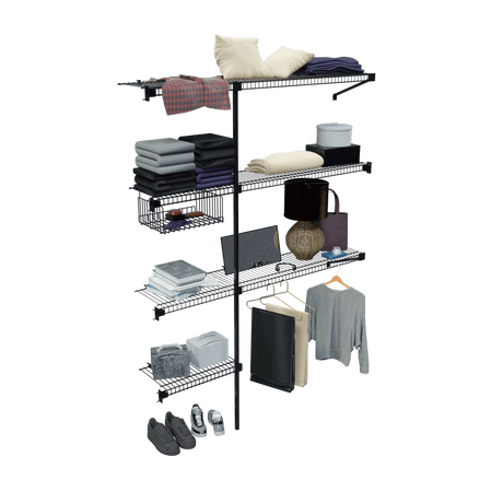 Closet Junior Negro 150x200cm con Un Cajón y con Cinco Compartimientos - CLOSETS | Bylmo