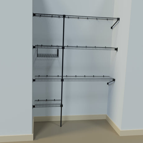 Closet Junior Negro 150x200cm con Un Cajón y con Cinco Compartimientos - CLOSETS | Bylmo