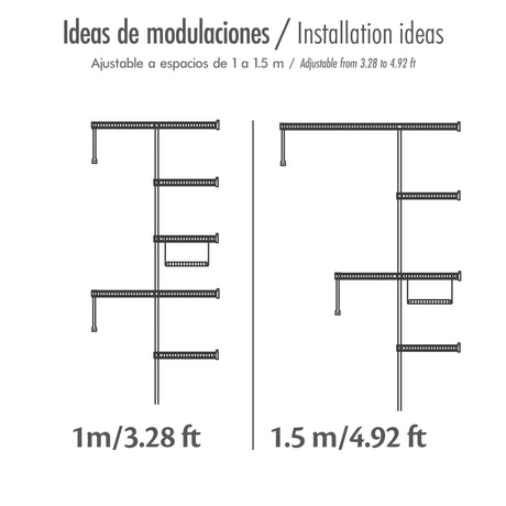 Closet Junior Negro 150x200cm con Un Cajón y con Cinco Compartimientos - CLOSETS | Bylmo