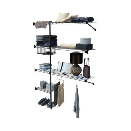 Closet Junior Negro 150x200cm con Un Cajón y con Cinco Compartimientos - CLOSETS | Bylmo