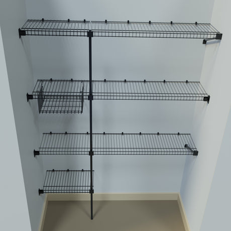 Closet Junior Negro 150x200cm con Un Cajón y con Cinco Compartimientos - CLOSETS | Bylmo