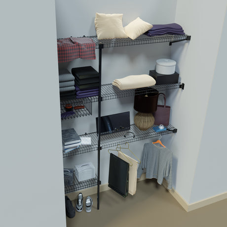 Closet Junior Negro 150x200cm con Un Cajón y con Cinco Compartimientos - CLOSETS | Bylmo