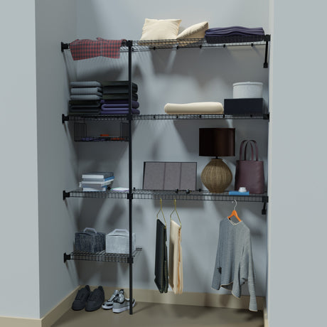 Closet Junior Negro 150x200cm con Un Cajón y con Cinco Compartimientos - CLOSETS | Bylmo