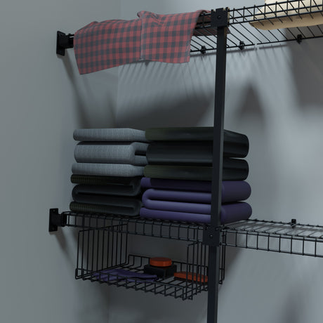 Closet Junior Negro 150x200cm con Un Cajón y con Cinco Compartimientos - CLOSETS | Bylmo