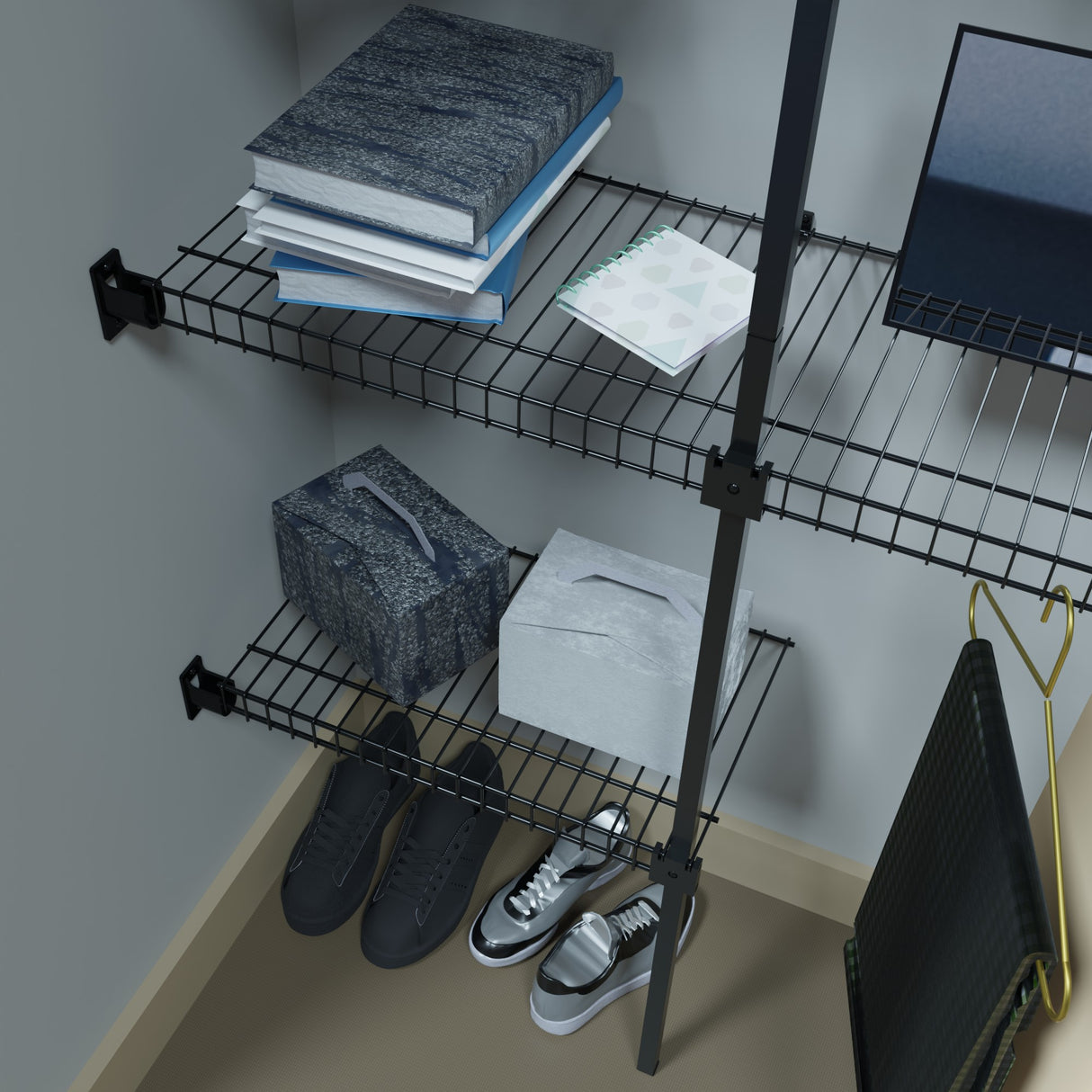 Closet Junior Negro 150x200cm con Un Cajón y con Cinco Compartimientos - CLOSETS | Bylmo