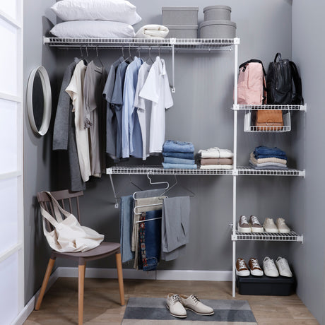 Closet Practi Blanco 200x200cm con Un Cajón con Seis Compartimientos y con Colgadero de Ropa - CLOSETS | Bylmo