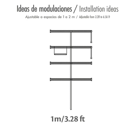 Closet Practi Blanco 200x200cm con Un Cajón con Seis Compartimientos y con Colgadero de Ropa - CLOSETS | Bylmo