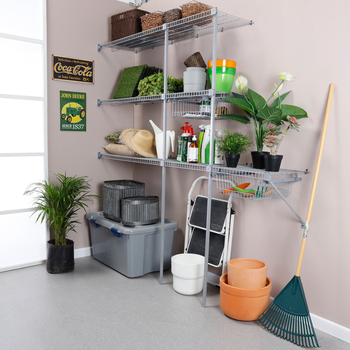 Closet Super Gris 300x200cm con Dos Cajones con Cuatro Compartimientos y con Colgadero de Ropa - CLOSETS | Bylmo