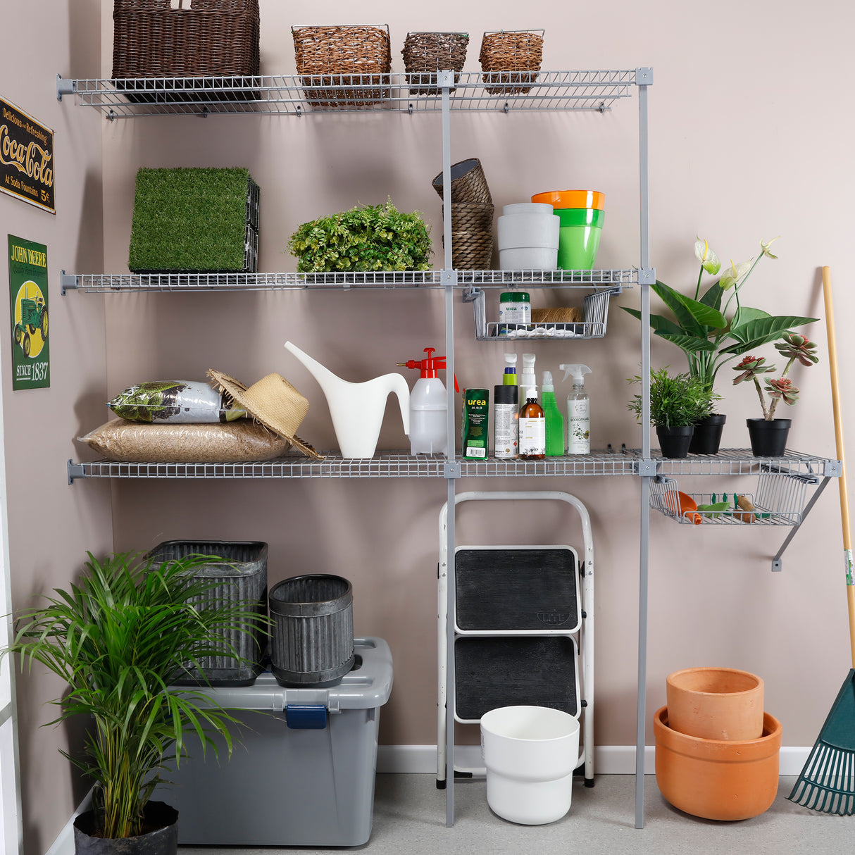 Closet Super Gris 300x200cm con Dos Cajones con Cuatro Compartimientos y con Colgadero de Ropa - CLOSETS | Bylmo