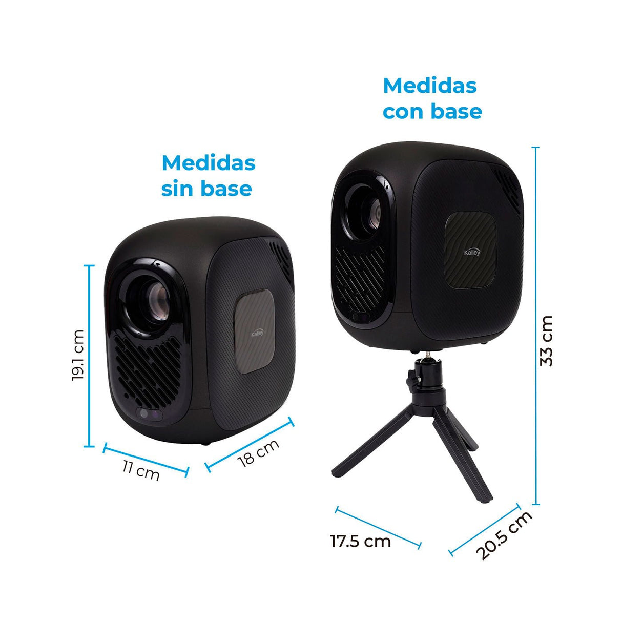 Videoproyector Kalley HD 720P Negro 17.5x33cm Compatible con 4K y con Control Remoto - PROYECTORES | Bylmo