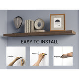 Set de 2 Repisas Bellota 120x3.8cm Flotante Rectangular - REPISAS | Bylmo