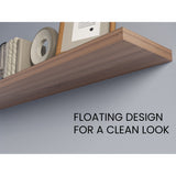 Set de 2 Repisas Café Expreso 120x3.8cm Flotante Rectangular - REPISAS | Bylmo