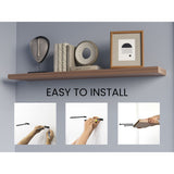 Set de 2 Repisas Café Expreso 120x3.8cm Flotante Rectangular - REPISAS | Bylmo