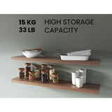 Set de 2 Repisas Café Expreso 120x3.8cm Flotante Rectangular - REPISAS | Bylmo