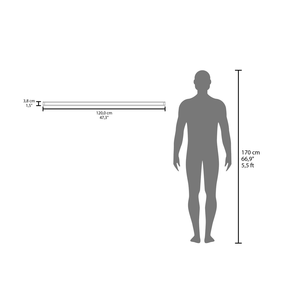 Set de 2 Repisas Caramelo 120x3.8cm Flotante Rectangular - REPISAS | Bylmo