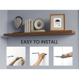 Set de 2 Repisas Caramelo 120x3.8cm Flotante Rectangular - REPISAS | Bylmo