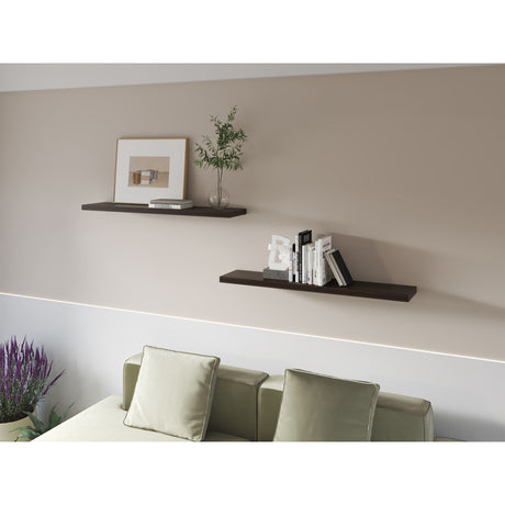 Set de 2 Repisas Habano 120x3.8cm Flotante Rectangular - REPISAS | Bylmo