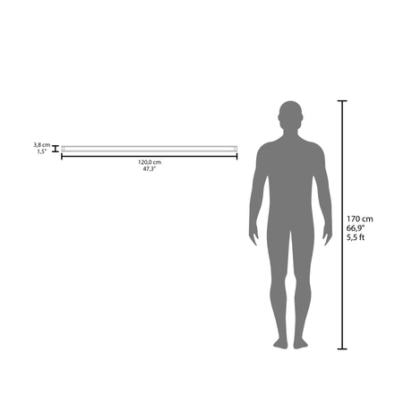 Set de 2 Repisas Habano 120x3.8cm Flotante Rectangular - REPISAS | Bylmo