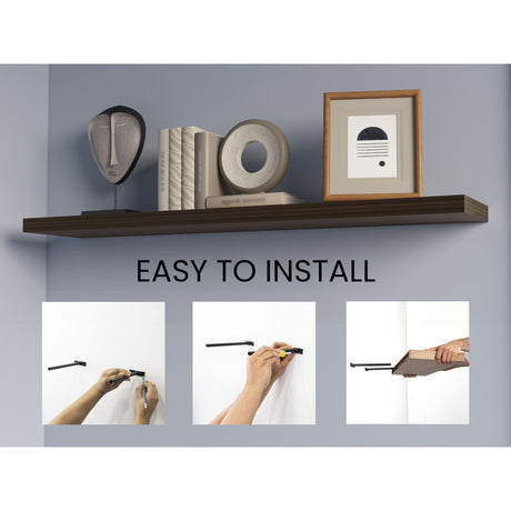 Set de 2 Repisas Habano 120x3.8cm Flotante Rectangular - REPISAS | Bylmo