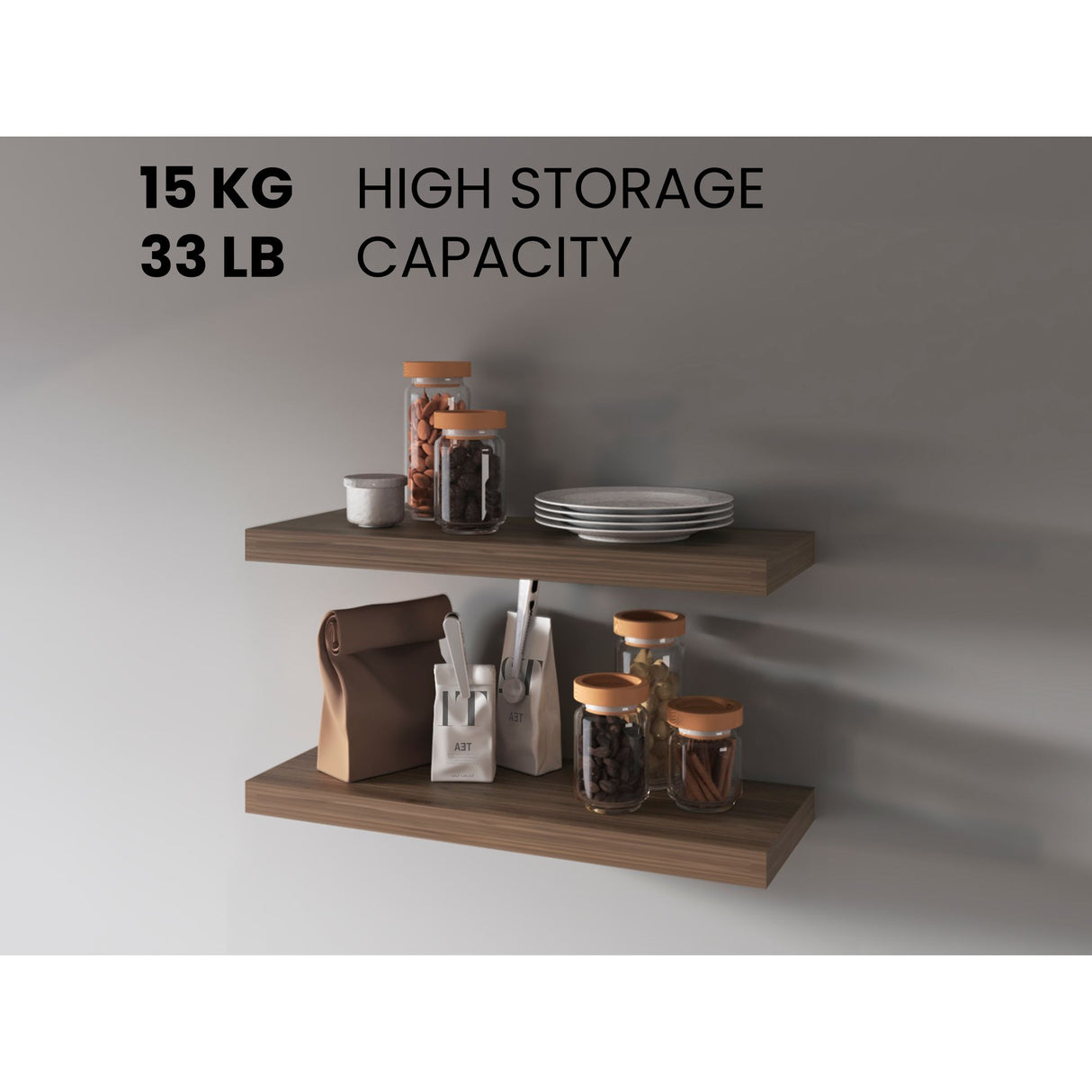 Set de 2 Repisas Bellota 80x3.8cm Flotante Rectangular - REPISAS | Bylmo