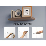 Set de 2 Repisas Café Expreso 80x3.8cm Flotante Rectangular - REPISAS | Bylmo