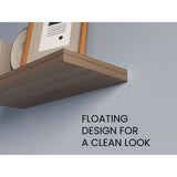 Set de 2 Repisas Café Expreso 80x3.8cm Flotante Rectangular - REPISAS | Bylmo