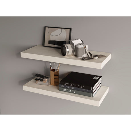 Set de 2 Repisas Niebla 80x3.8cm Flotante Rectangular - REPISAS | Bylmo