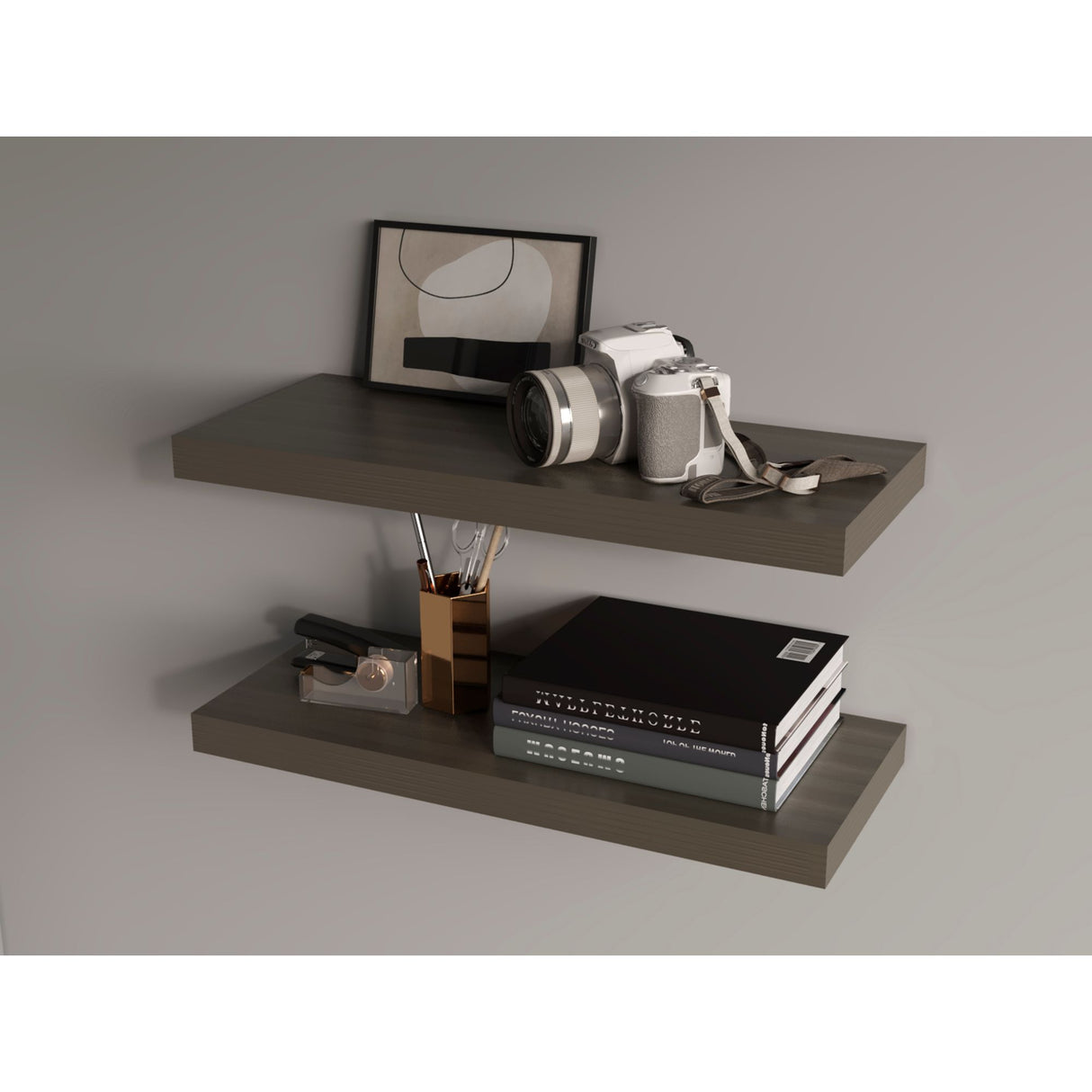 Set de 2 Repisas Olivo 80x3.8cm Flotante Rectangular - REPISAS | Bylmo