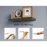 Set de 2 Repisas Olivo 80x3.8cm Flotante Rectangular - REPISAS | Bylmo