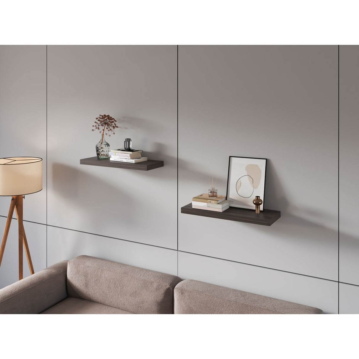 Set de 2 Repisas Siena 80x3.8cm Flotante Rectangular - REPISAS | Bylmo