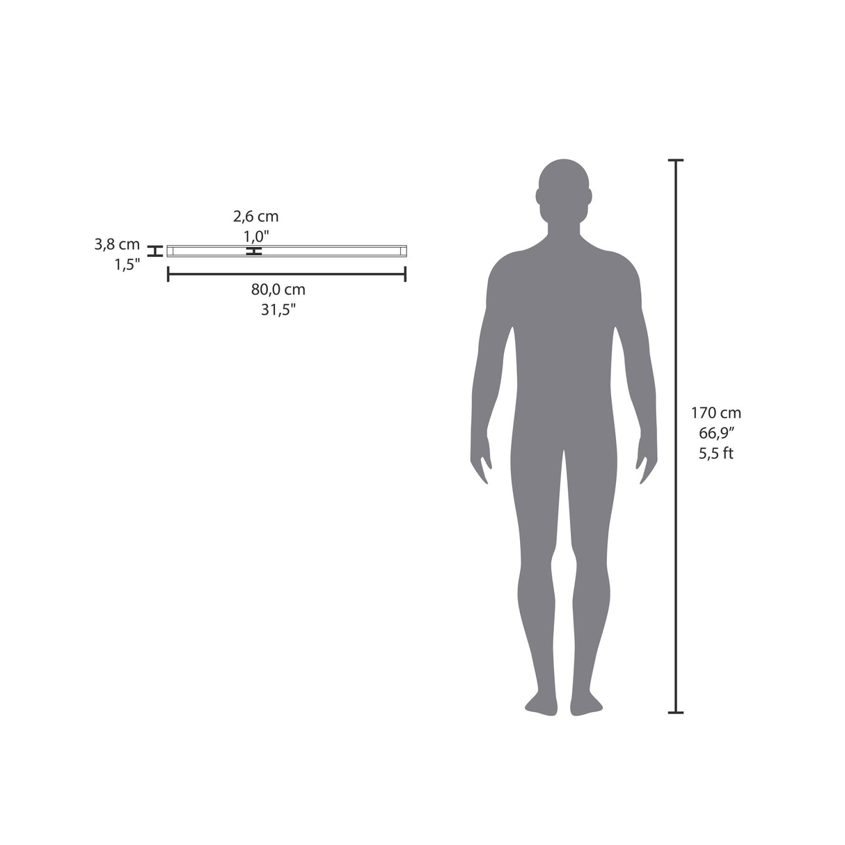 Set de 2 Repisas Siena 80x3.8cm Flotante Rectangular - REPISAS | Bylmo