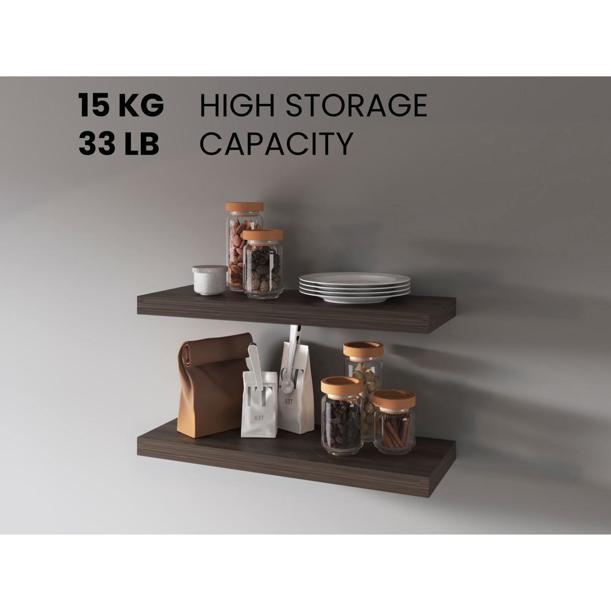 Set de 2 Repisas Siena 80x3.8cm Flotante Rectangular - REPISAS | Bylmo