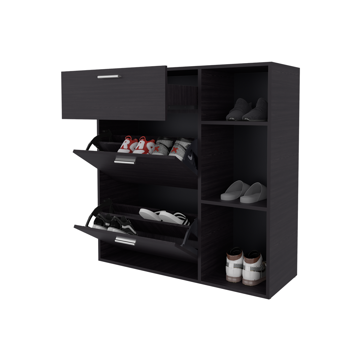 Zapatero Showie Wengue 97.1x100.6cm Horizontal para Doce Pares y de Tres Niveles - ZAPATEROS | Bylmo