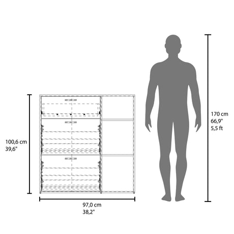 Zapatero Showie Wengue 97.1x100.6cm Horizontal para Doce Pares y de Tres Niveles - ZAPATEROS | Bylmo