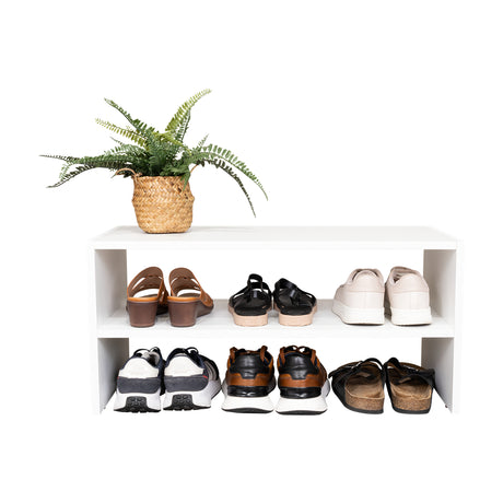 Zapatero Silpa Blanco 71.8x34.9cm Horizontal para Cuatro Pares y de Dos Niveles - ZAPATEROS | Bylmo