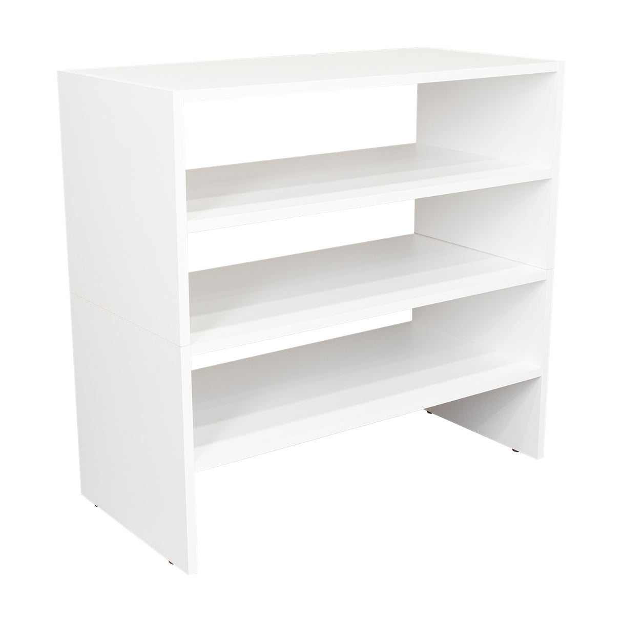 Zapatero Silpa Blanco 71.8x34.9cm Horizontal para Cuatro Pares y de Dos Niveles - ZAPATEROS | Bylmo