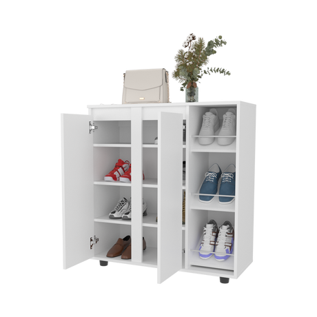 Zapatero Houck Blanco 86.5x91.5cm Horizontal para Nueve Pares y de Tres Niveles - ZAPATEROS | Bylmo