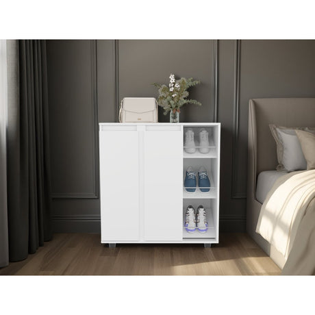 Zapatero Houck Blanco 86.5x91.5cm Horizontal para Nueve Pares y de Tres Niveles - ZAPATEROS | Bylmo