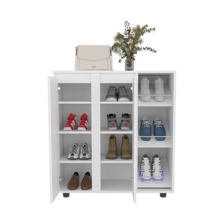 Zapatero Houck Blanco 86.5x91.5cm Horizontal para Nueve Pares y de Tres Niveles - ZAPATEROS | Bylmo