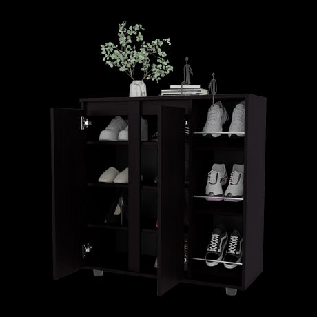 Zapatero Houck Wengue 86.5x91.5cm Horizontal para Nueve Pares y de Tres Niveles - ZAPATEROS | Bylmo